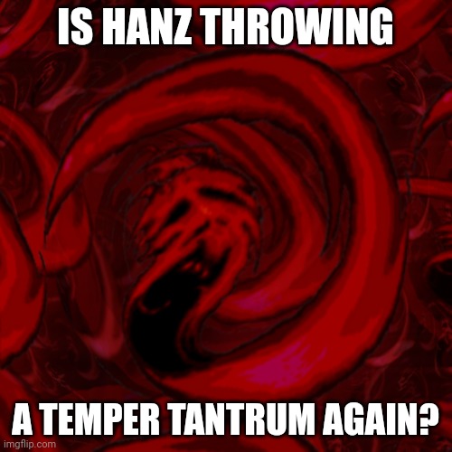 IS HANZ THROWING; A TEMPER TANTRUM AGAIN? | made w/ Imgflip meme maker