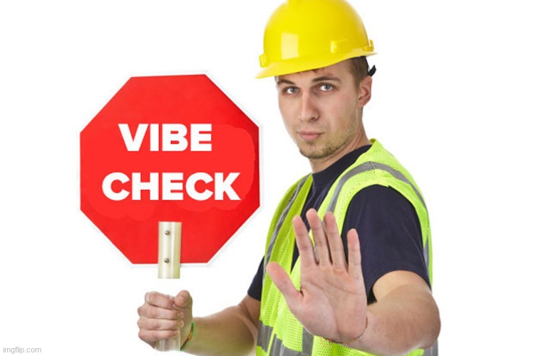 Construction Man Vibe Check | image tagged in construction man vibe check | made w/ Imgflip meme maker