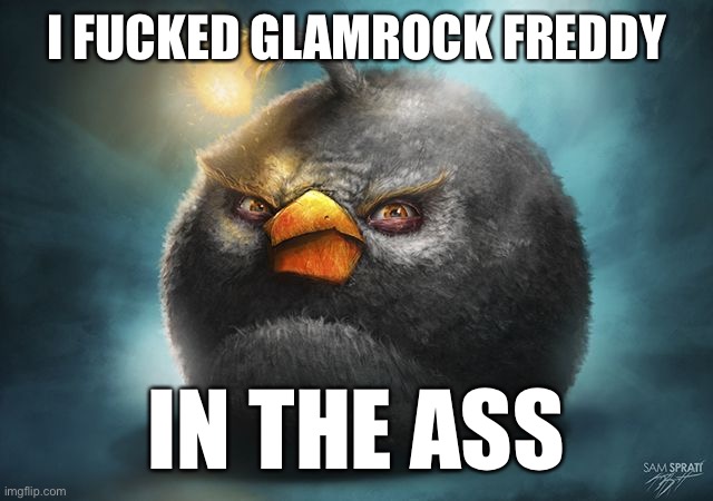 angry birds bomb | I FUCKED GLAMROCK FREDDY IN THE ASS | image tagged in angry birds bomb | made w/ Imgflip meme maker