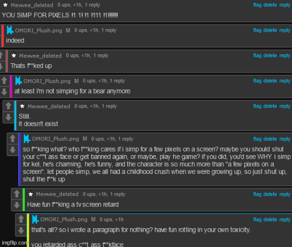 imagine replying to good reasons for simping with "have fun fucking a tv screen" | made w/ Imgflip meme maker