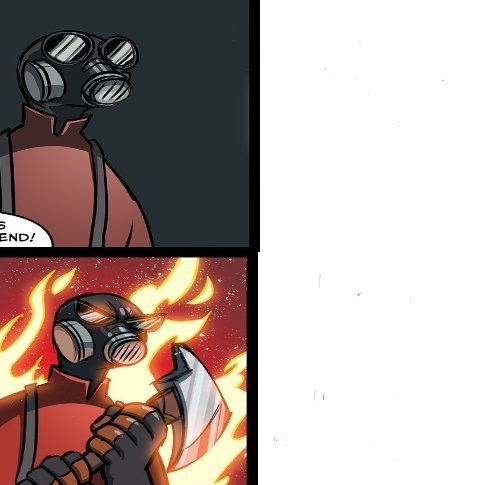 High Quality Normal Pyro VS. Angry Pyro Blank Meme Template