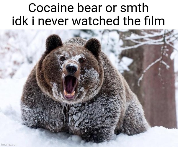 Cocaine bear | Cocaine bear or smth idk i never watched the film | image tagged in cocaine bear | made w/ Imgflip meme maker