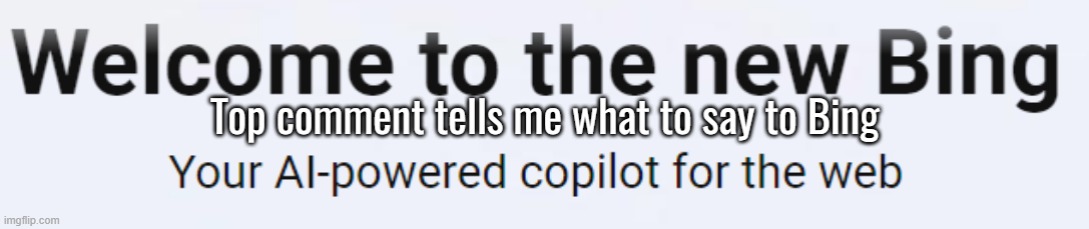 Bing AI Top Comment | image tagged in bing ai top comment | made w/ Imgflip meme maker