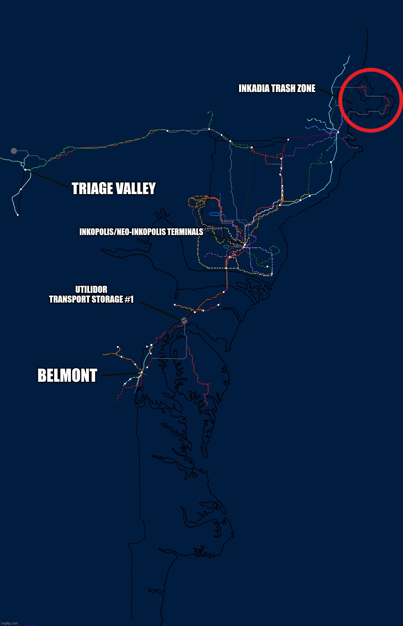This is V4 lol | INKADIA TRASH ZONE; TRIAGE VALLEY; INKOPOLIS/NEO-INKOPOLIS TERMINALS; UTILIDOR TRANSPORT STORAGE #1; BELMONT | image tagged in glitch gameverse,smg4 around the clock | made w/ Imgflip meme maker