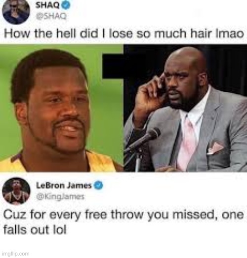 image tagged in shaq,twitter,hair,roasted | made w/ Imgflip meme maker