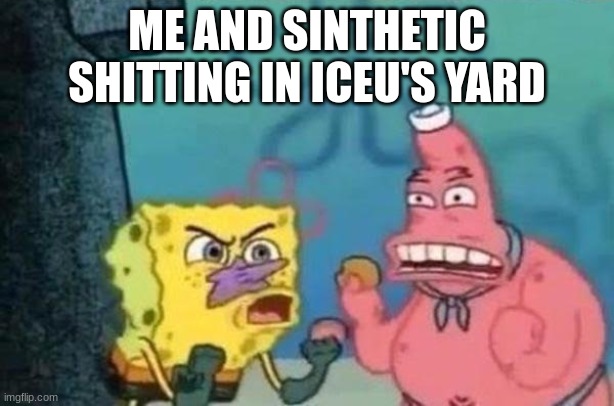 ME AND SINTHETIC SHITTING IN ICEU'S YARD | made w/ Imgflip meme maker