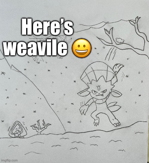 You can request a Pokémon and I’ll try to draw it | Here’s weavile 😀 | image tagged in pokemon,drawing | made w/ Imgflip meme maker