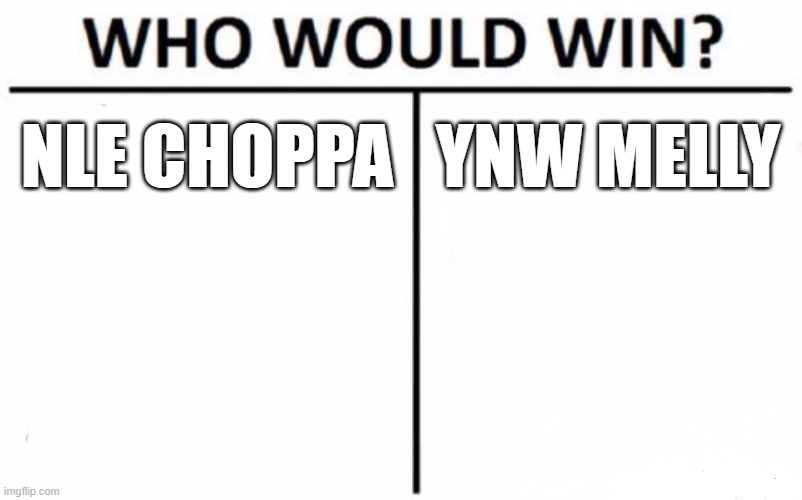 Who Would Win? | NLE CHOPPA; YNW MELLY | image tagged in memes,who would win | made w/ Imgflip meme maker