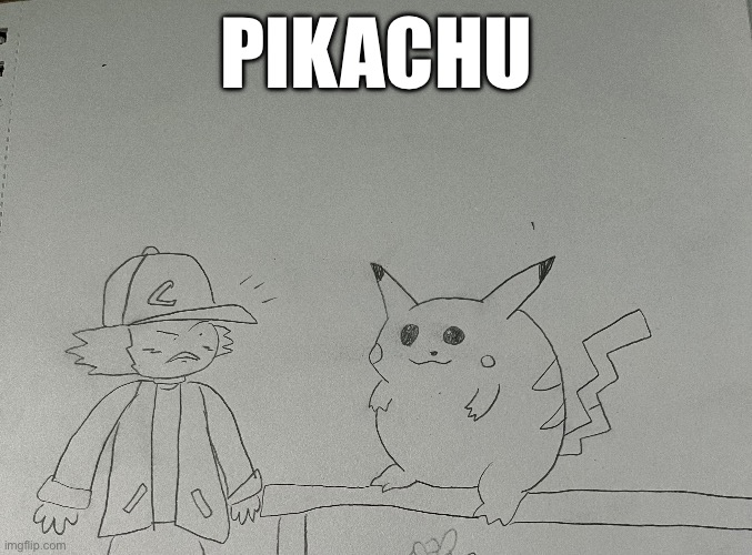 Here’s the requested pikachu | PIKACHU | image tagged in pokemon,drawing | made w/ Imgflip meme maker