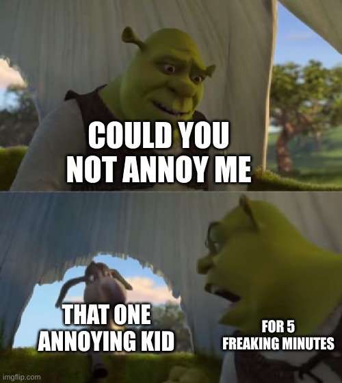 Could you not ___ for 5 MINUTES | COULD YOU NOT ANNOY ME; THAT ONE ANNOYING KID; FOR 5 FREAKING MINUTES | image tagged in could you not ___ for 5 minutes,annoying people | made w/ Imgflip meme maker