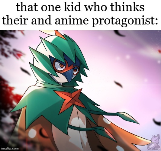 image tagged in decidueye,birb,anime | made w/ Imgflip meme maker