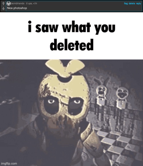 incase you don't know, I suck at photoshop | image tagged in i saw what you deleted | made w/ Imgflip meme maker