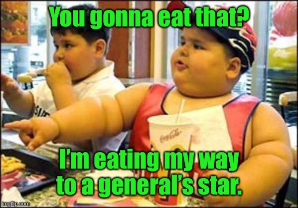 food! | You gonna eat that? I’m eating my way to a general’s star. | image tagged in food | made w/ Imgflip meme maker