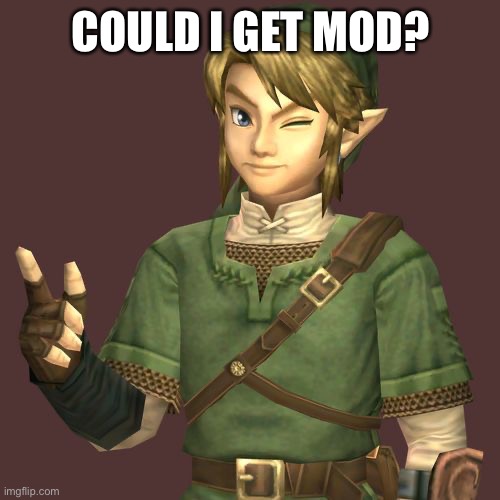 Zelda | COULD I GET MOD? | image tagged in zelda | made w/ Imgflip meme maker