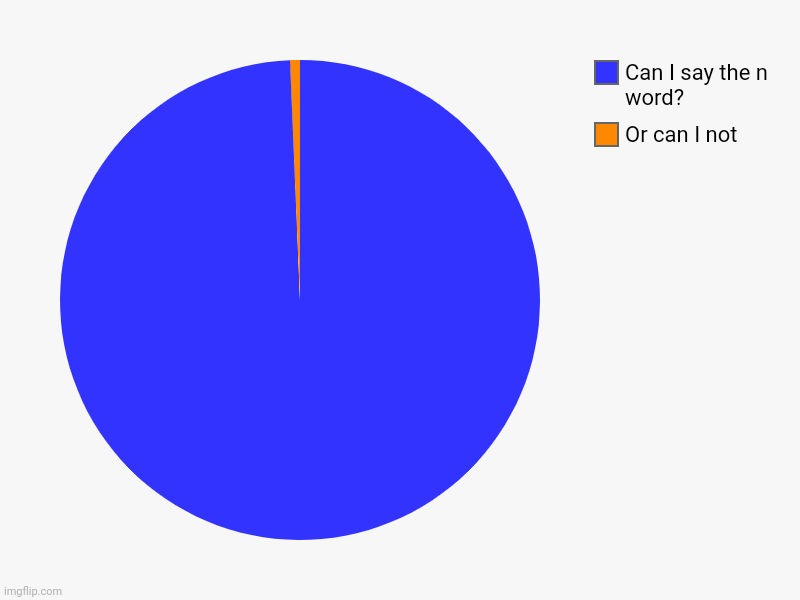 Or can I not, Can I say the n word? | image tagged in charts,pie charts | made w/ Imgflip chart maker