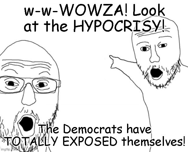 nerds point | w-w-WOWZA! Look at the HYPOCRISY! The Democrats have TOTALLY EXPOSED themselves! | image tagged in nerds point | made w/ Imgflip meme maker