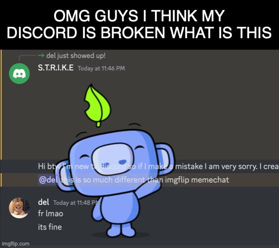 and discord reloaded on its own and it was still like this | OMG GUYS I THINK MY DISCORD IS BROKEN WHAT IS THIS | made w/ Imgflip meme maker