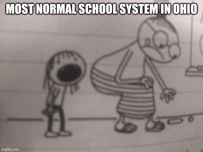 Weird kid biting butt | MOST NORMAL SCHOOL SYSTEM IN OHIO | image tagged in weird kid biting butt | made w/ Imgflip meme maker