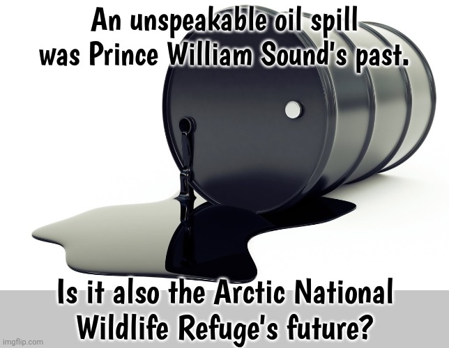 "I did that" | An unspeakable oil spill was Prince William Sound's past. Is it also the Arctic National
Wildlife Refuge's future? | image tagged in oil,us-president-joe-biden,alaska,pollution,disaster | made w/ Imgflip meme maker
