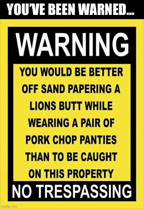 Warning | YOU’VE BEEN WARNED… | image tagged in warning | made w/ Imgflip meme maker