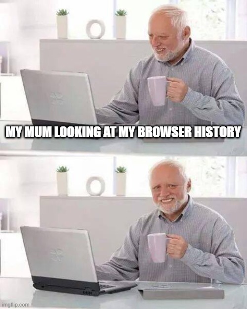 Lol | MY MUM LOOKING AT MY BROWSER HISTORY | image tagged in memes,hide the pain harold | made w/ Imgflip meme maker