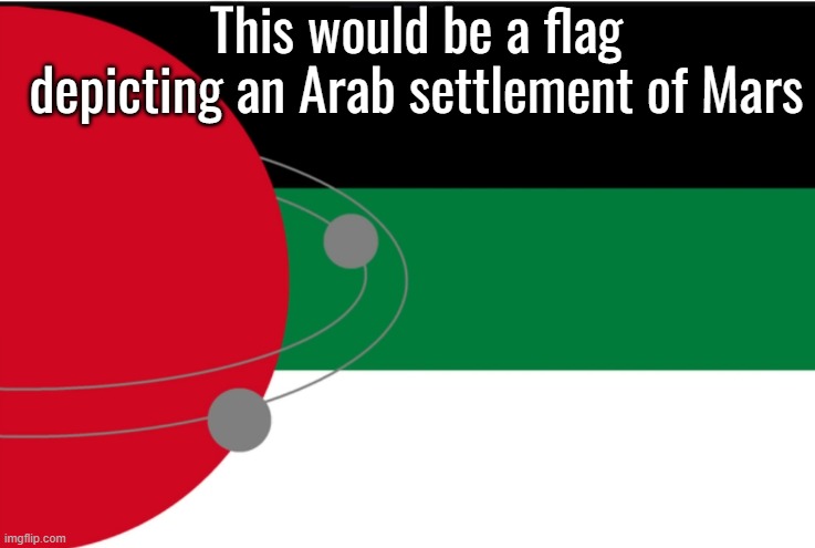 This would be a flag depicting an Arab settlement of Mars | made w/ Imgflip meme maker