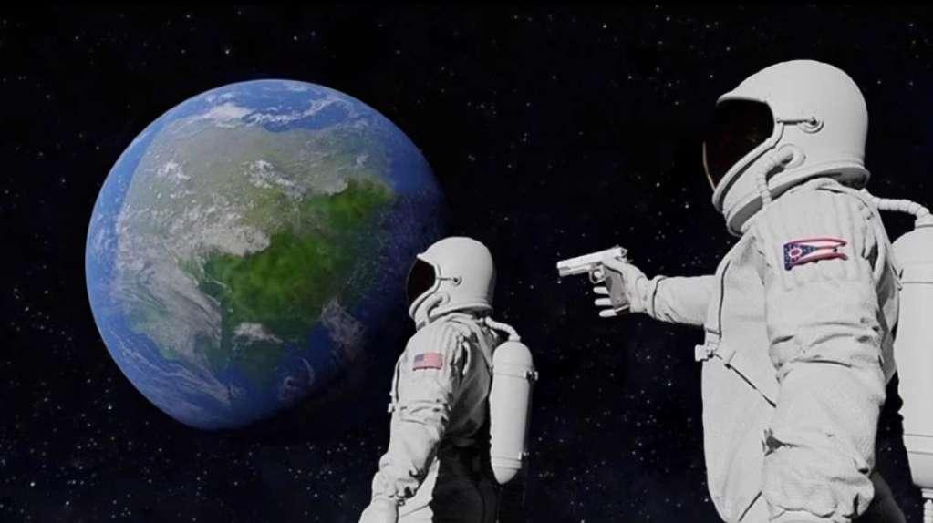 Spaceman back stabing Blank Meme Template