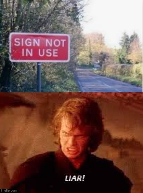 Forgot to remove it | image tagged in anakin liar,memes,funny,you had one job,you-had-one-job | made w/ Imgflip meme maker