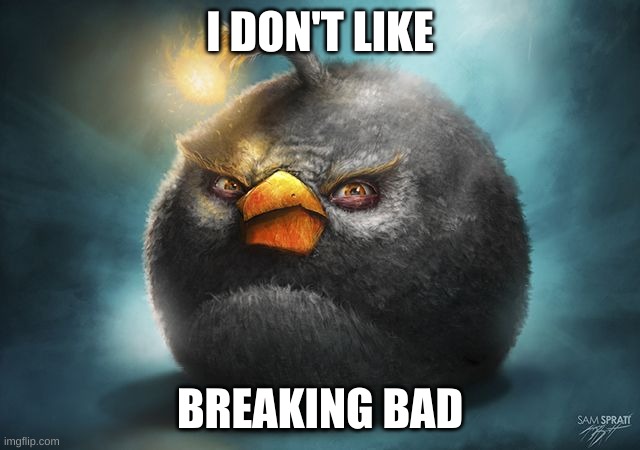 angry birds bomb | I DON'T LIKE BREAKING BAD | image tagged in angry birds bomb | made w/ Imgflip meme maker