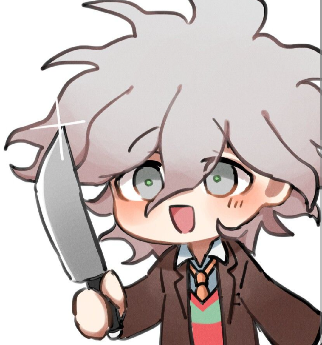High Quality Chibi Nagito with a knife Blank Meme Template