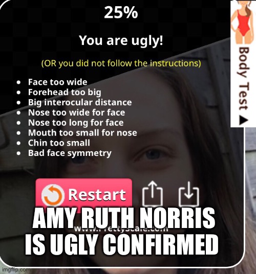 Amy Ruth Norris Is Ugly | AMY RUTH NORRIS IS UGLY CONFIRMED | image tagged in ugly girl,ugly woman,ugly,fugly,memes | made w/ Imgflip meme maker