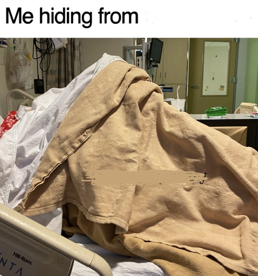 Person poorly hiding Blank Meme Template