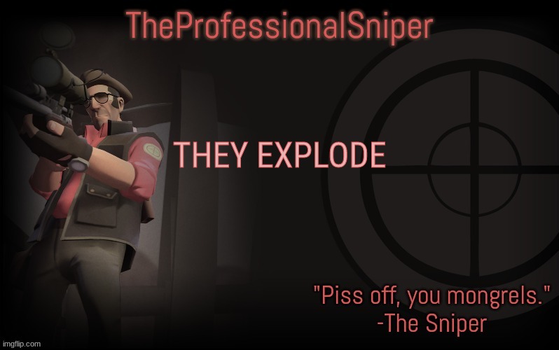 THEY EXPLODE | image tagged in theprofessionalsniper's template | made w/ Imgflip meme maker