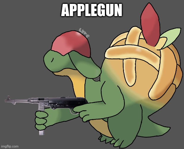 Art by me | APPLEGUN | image tagged in appleton,gun | made w/ Imgflip meme maker