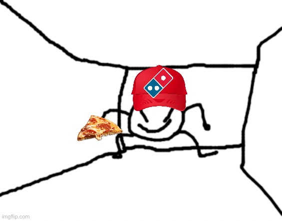 bob is now a dominoes employee | image tagged in bob in the hall | made w/ Imgflip meme maker