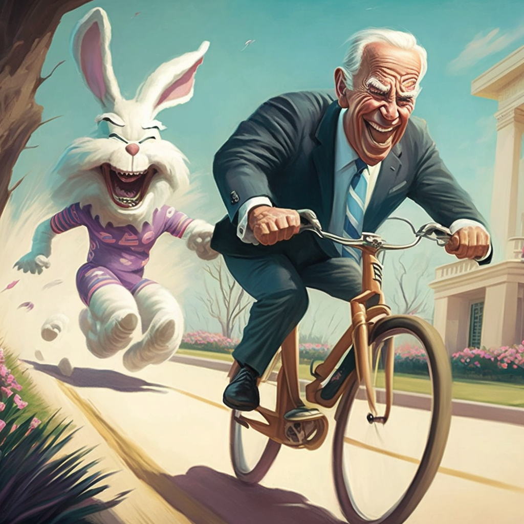 Joe Biden and the Easter Bunny Blank Meme Template