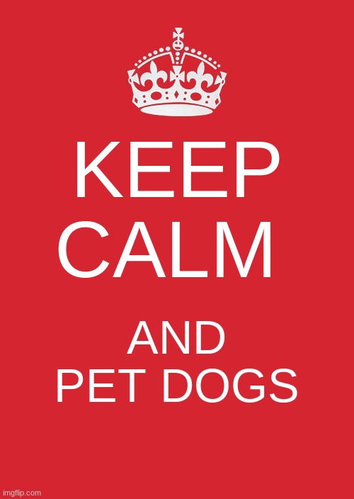 Keep Calm And Pet Dogs | KEEP CALM; AND PET DOGS | image tagged in memes,keep calm and carry on red | made w/ Imgflip meme maker