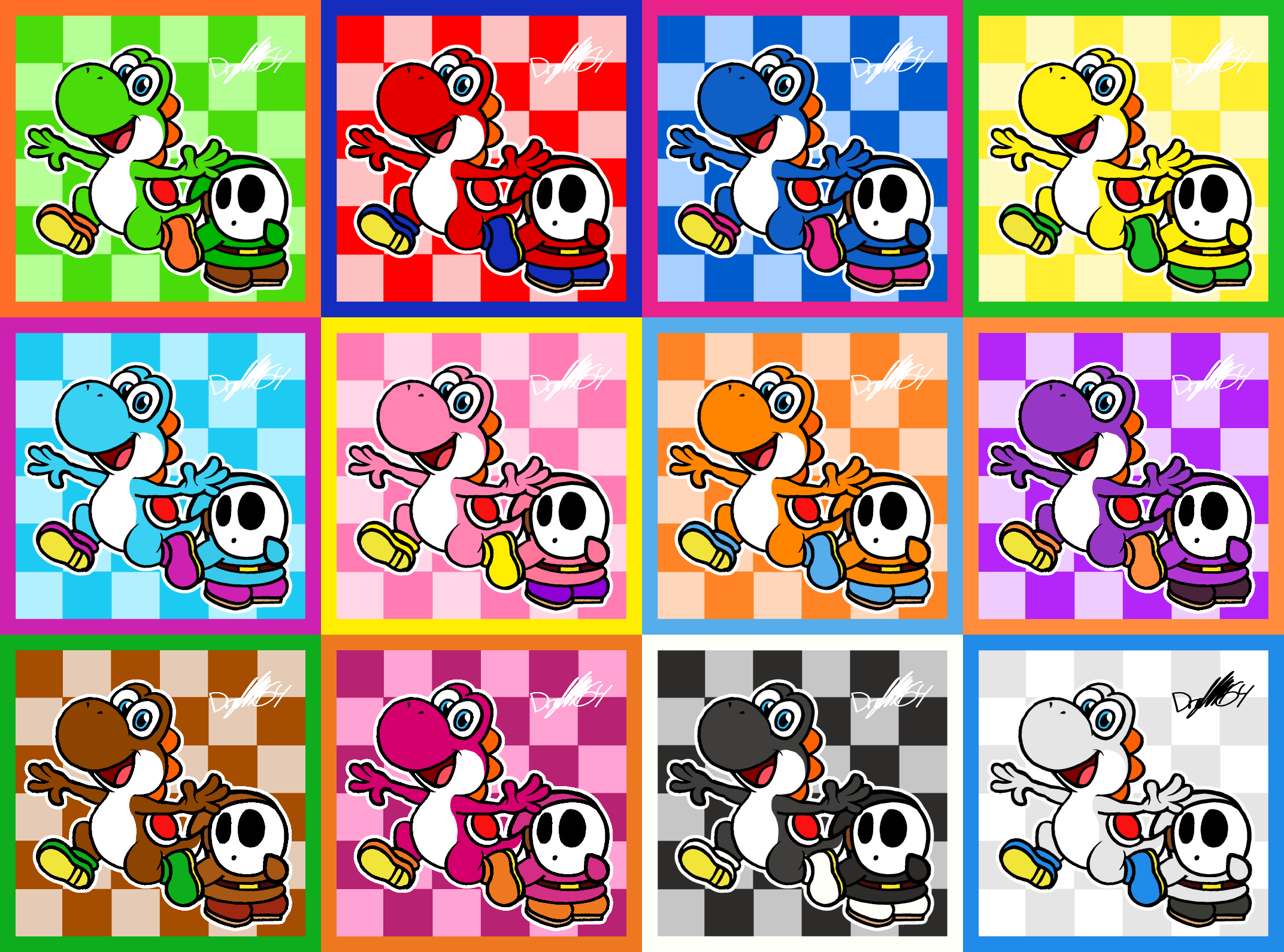 .:Colors of the Yoshi Rainbow:. Blank Meme Template