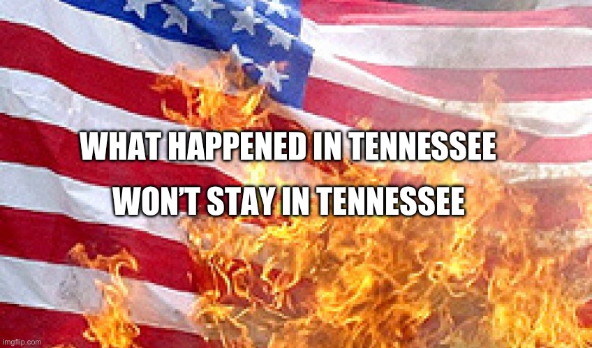 Democracy dies in Tennessee | WHAT HAPPENED IN TENNESSEE; WON’T STAY IN TENNESSEE | image tagged in democracy,bigots,nazis,tennessee | made w/ Imgflip meme maker
