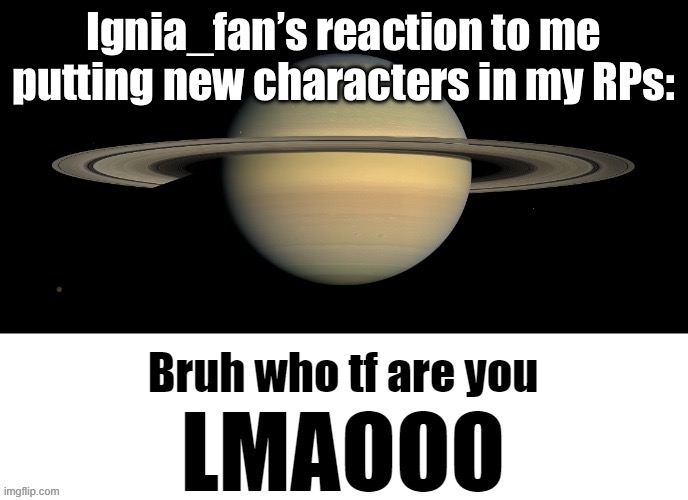 Bruh who tf are you LMAOOO | Ignia_fan’s reaction to me putting new characters in my RPs: | image tagged in bruh who tf are you lmaooo | made w/ Imgflip meme maker