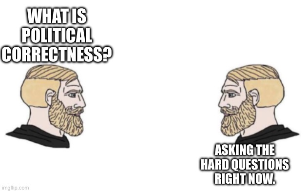 Nordic gamer and yes | WHAT IS POLITICAL CORRECTNESS? ASKING THE HARD QUESTIONS RIGHT NOW. | image tagged in nordic gamer and yes | made w/ Imgflip meme maker