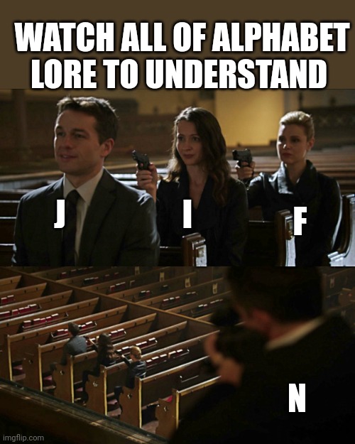 WATCH IT TO UNDERSTAND. ALL OF IT. | WATCH ALL OF ALPHABET LORE TO UNDERSTAND; J; I; F; N | image tagged in assassination chain | made w/ Imgflip meme maker