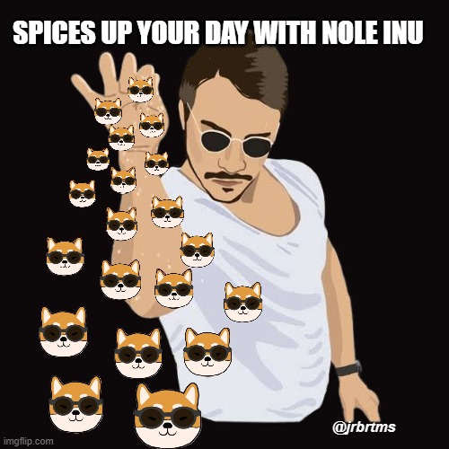 NOLE INU | SPICES UP YOUR DAY WITH NOLE INU; @jrbrtms | image tagged in saltbae,crypto | made w/ Imgflip meme maker