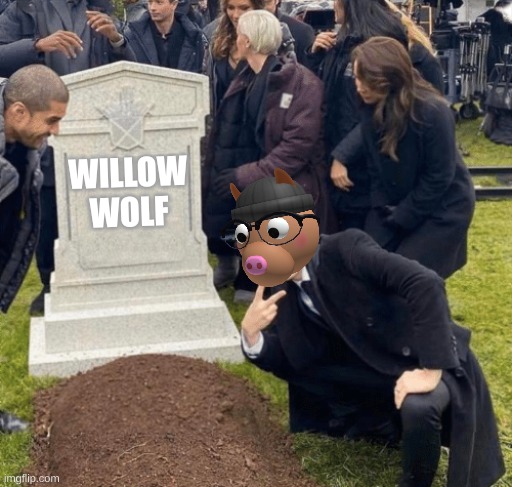 Flex on wolf | WILLOW WOLF | image tagged in grant gustin over grave | made w/ Imgflip meme maker