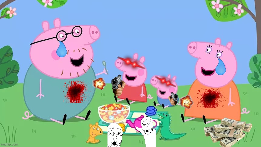 Cursed Peppa Pig | image tagged in evil | made w/ Imgflip meme maker
