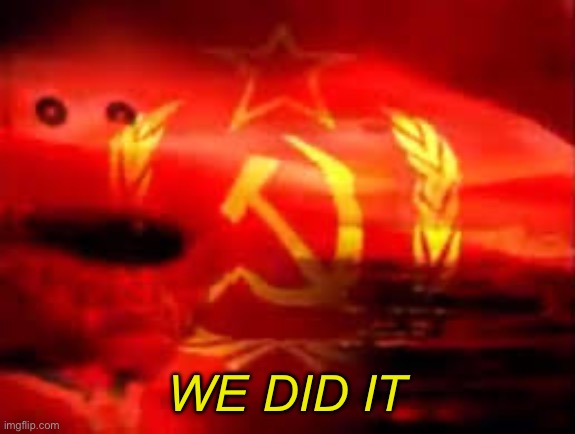 communist elmo | WE DID IT | image tagged in communist elmo | made w/ Imgflip meme maker