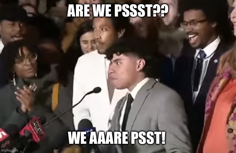 Pisst | ARE WE PSSST?? WE AAARE PSST! | image tagged in pisst | made w/ Imgflip meme maker