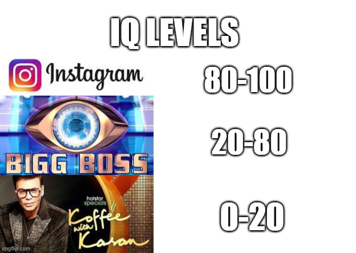 true | IQ LEVELS; 80-100; 20-80; 0-20 | image tagged in funny,funny memes,lol so funny | made w/ Imgflip meme maker