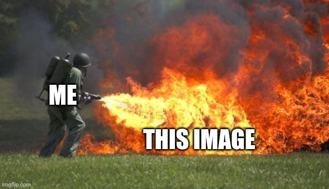 flamethrower | ME THIS IMAGE | image tagged in flamethrower | made w/ Imgflip meme maker