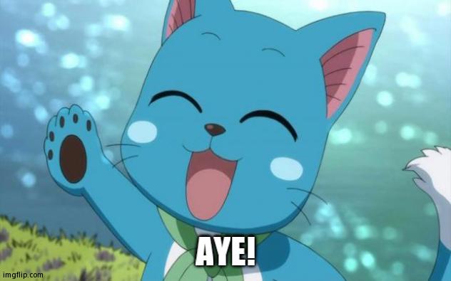 Happy fairy tail | AYE! | image tagged in happy fairy tail | made w/ Imgflip meme maker